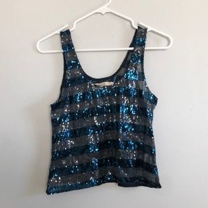 Abercrombie sheer sequin crop top.